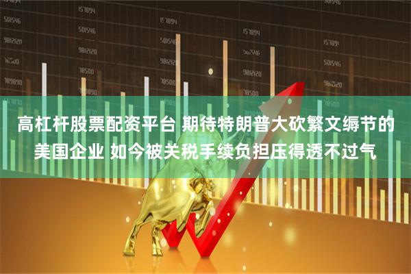 高杠杆股票配资平台 期待特朗普大砍繁文缛节的美国企业 如今被关税手续负担压得透不过气